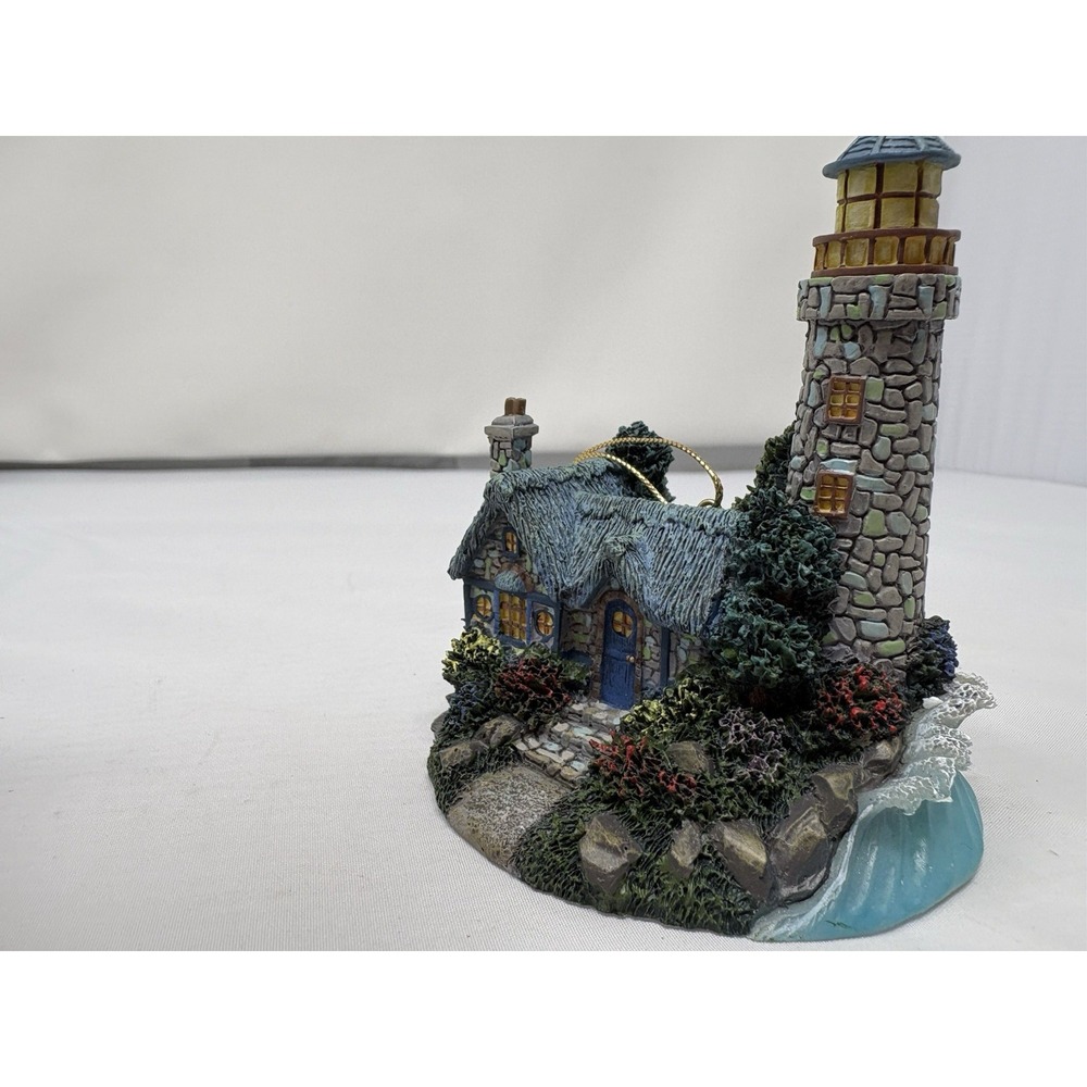 Vintage Thomas Kinkade Illuminated Series Ornament "Cottage Shore Lighthouse" - Picture 6 of 9